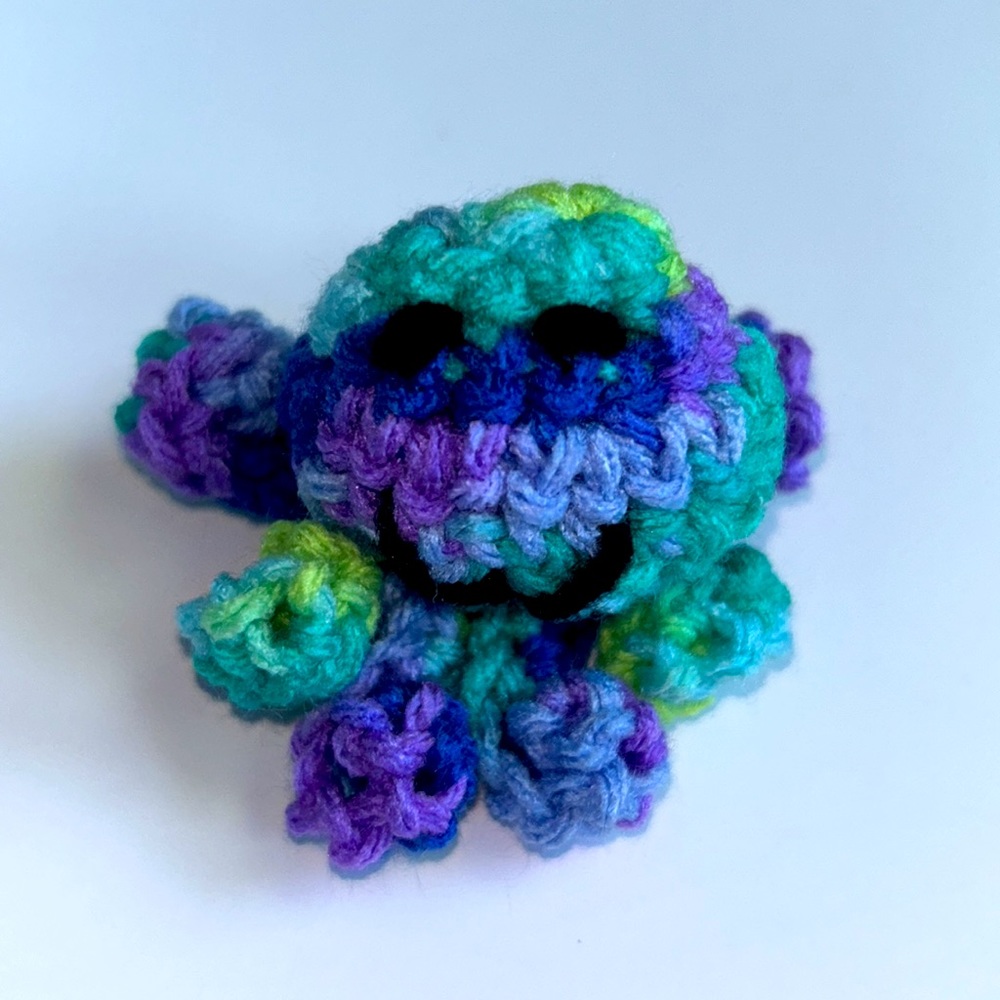 HAND CRAFTED Crochet Organic Catnip Colorful Two Octopus Interactive Cat Toys - Picture 9 of 10